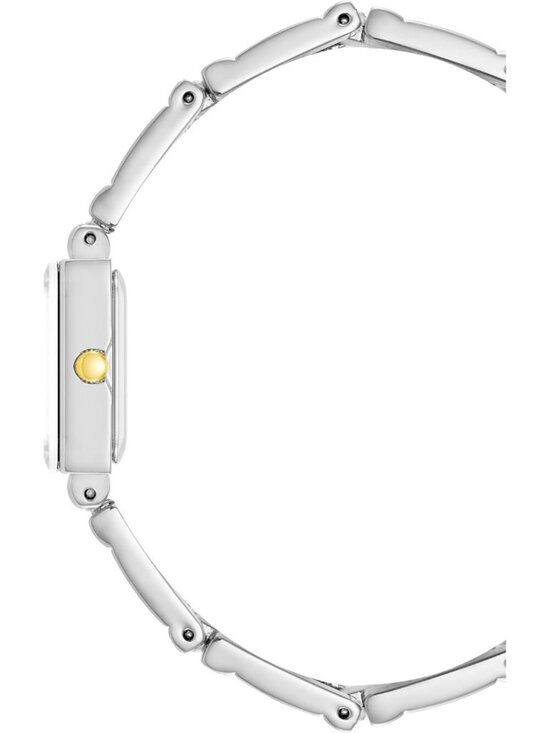 Anne Klein Women\'s Silver Gold Japanese Quartz Fashion Bracelet Square Watch